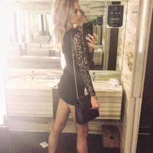 Black and Gold mini dress